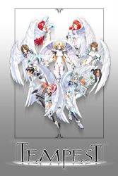 ahoge anne_millenium anne_millennium black_hair blonde_hair blue_eyes brown_eyes brown_hair cordelia_austin dark_skin elizabeth_pandragon headdress highres jane_shore katharine_spancer katherine_spancer lina_maclorchlain long_hair marie_pandragon mecha_musume ophelia_buckingham pink_hair ponytail red_hair ribbon short_hair smile tempest the_war_of_genesis tony twintails war_of_genesis_:_tempest white_hair wings zard