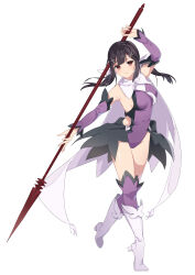 1girl absurdres akaneko016 bare_shoulders black_hair blush breasts fate/kaleid_liner_prisma_illya fate_(series) full_body hair_ornament hairclip highres long_hair looking_at_viewer miyu_edelfelt small_breasts smile solo twintails