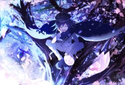 1boy ^_^ arm_up belt belt_buckle black_cape black_hat black_scarf black_shoes buckle buttons cape checkered_clothes checkered_scarf cherry_blossoms closed_eyes clown_mask collared_cape danganronpa_(series) danganronpa_v3:_killing_harmony dodi990 double-breasted falling_petals full_body hair_between_eyes hand_on_own_cheek hand_on_own_face happy hat holding holding_mask in_tree jacket light_particles long_sleeves mask multicolored_buttons multiple_belts night oma_kokichi open_belt open_mouth outdoors pants peaked_cap petals purple_hair scarf shoes short_hair sitting sleeves_past_wrists smile solo spring_(season) teeth thigh_belt thigh_strap torn_cape torn_clothes torn_scarf tree two-tone_scarf upper_teeth_only white_background white_belt white_jacket white_pants white_scarf wrist_belt