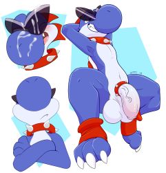 1boy absurdres boshi boshi_(super_mario_rpg) highres mario_(series) nintendo otto0ttsy penis smile sunglasses super_mario_bros._1 super_mario_rpg testicles yoshi