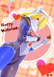 1girl androgynous bad_id bad_pixiv_id bandages blonde_hair bodysuit braid chocolate dark_skin embarrassed gloves hat highres hyrule_warriors long_hair looking_at_viewer mask nintendo pointy_ears reverse_trap sheik supure3019 surcoat the_legend_of_zelda the_legend_of_zelda:_ocarina_of_time tiara turban valentine