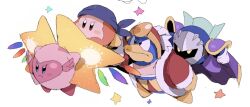 Rule 34 | armor, bandana, bandana waddle dee, beads, beanie, bendedede, black eyes, blue bandana, blue eyes, blush stickers, brown eyes, cape, closed mouth, colored skin, frown, fur-trimmed robe, fur-trimmed sleeves, fur trim, gloves, grey mask, hat, heart, heart-shaped eyewear, highres, holding, king dedede, kirby, kirby star allies, kirby (series), lineup, long sleeves, meta knight, nintendo, no humans, no mouth, open clothes, open robe, orange skin, outstretched arms, pauldrons, pink-framed eyewear, pink skin, pom pom (clothes), pom pom beanie, purple cape, purple footwear, red footwear, red headwear, red robe, red sleeves, robe, shoes, shoulder armor, simple background, solid oval eyes, star (symbol), star allies sparkler, v-shaped eyes, white background, white gloves, yellow eyes, yellow shoes