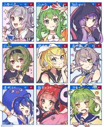 6+girls ahoge animal_hat animal_helmet animal_hood aqua_eyes arm_at_side arm_guards arm_up artist_name asymmetrical_sleeves bare_shoulders black_jacket black_necktie black_sailor_collar black_shirt black_sleeves blonde_hair blue_background blue_hair blue_hat blue_nails blue_sailor_collar blunt_bangs blush bow bowtie braid cat_helmet cevio character_name character_request clenched_hand closed_mouth collar collared_shirt criss-cross_halter cup detached_collar detached_sleeves double_bun dress eel_hat extra_arms flying_sweatdrops gem goggles goggles_on_head green_background green_eyes green_hair grey_background grey_hair grey_hood gumi hair_between_eyes hair_bow hair_bun hair_ornament halterneck hand_on_own_chest hand_on_own_face hand_up hands_up hat headphones heart hello_kitty_(character) helmet holding holding_cup holding_spoon hood hood_down hood_up hooded_jacket jacket japanese_clothes kagamine_rin kimono koharu_rikka large_hat long_hair long_sleeves looking_at_viewer looking_to_the_side loose_bowtie low_ponytail low_twintails luo_tianyi medium_hair mismatched_sleeves multiple_girls nail_polish necktie nekomura_iroha nizimine_kakoi obi one_eye_closed open_clothes open_jacket open_mouth orange_eyes orange_jacket otomachi_una otomachi_una_(sugar) pink_background pink_bow pink_bowtie pink_hair pink_kimono pink_trim pointing pointing_at_self ponytail purple_dress purple_eyes purple_hair rabbit_hood red_eyes red_gemstone red_goggles red_helmet sailor_collar sash shirt short_hair short_sleeves sidelocks single_braid sleeveless sleeveless_shirt sleeves_past_wrists smile sparkle spoon suama_(haruichi) swept_bangs synthesizer_v teeth tongue tongue_out turtleneck twintails two-tone_necktie upper_body upper_teeth_only utau v-shaped_eyebrows vocaloid voiceroid vsinger_(vocaloid) white_bow white_collar white_sailor_collar white_shirt white_sleeves window_(computing) yellow_background yellow_necktie yellow_shirt yuzuki_yukari zipper