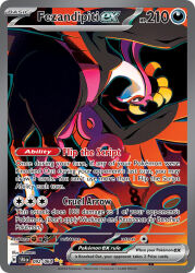akikan_(kantaro) animal_focus artist_name bird card_(medium) chain character_name closed_mouth company_name copyright_name copyright_notice english_text fezandipiti nintendo no_humans official_art pokemon pokemon_(creature) pokemon_card pokemon_focus pokemon_tcg solo third-party_source trading_card