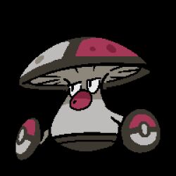 amehatobook amoonguss animated animated_gif black_eyes closed_mouth creatures_(company) furrowed_brow game_freak gen_5_pokemon glaring lowres nintendo no_humans poke_ball_print pokemon pokemon_(creature) shaded_face solo spores transparent_background v-shaped_eyebrows
