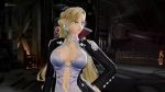 10s 1girl animated blonde_hair blue_eyes breasts cleavage god_eater god_eater_3 hilda_henriquez large_breasts long_hair monocle tagme video