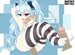 Rule 34 | absurdres, acerola (company), cum, cum in pussy, feet, footjob, handjob, highres, milith (treasure hunter claire), nottilt9, swimsuit, thighhighs, treasure hunter claire, twintails