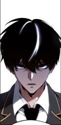 1boy academy_sashimi_sword_master black_eyes black_hair bored geomma_kang tired_eyes