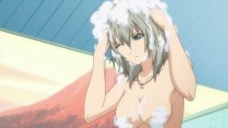 10s 1girl animated animated_gif binbougami_ga! breasts large_breasts nude sakura_ichiko soap