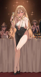 Rule 34 | absurdres, bairimeng, blonde hair, blue eyes, breasts, cake, commission, dress, food, highres, large breasts, long hair, mutsu (kancolle), nagato (kancolle), pixiv commission, richelieu (kancolle), yamato (kancolle)