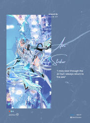 1girl airi_(arena_of_valor) arena_of_valor blue_eyes breasts ellen07 english_text garena glowing glowing_sword glowing_weapon highres medium_breasts ocean solo underwater warrior water weapon whale white_hair