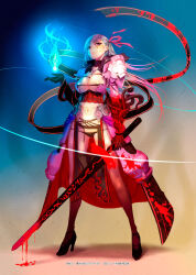 1girl artist_request fate/stay_night fate_(series) highres matou_sakura navel sword tagme tattoo weapon