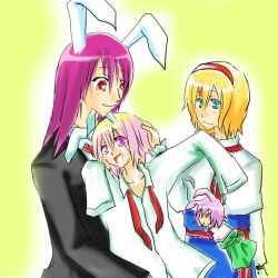 3girls alice_margatroid blonde_hair mother_and_daughter multiple_girls purple_hair reisen_udongein_inaba touhou