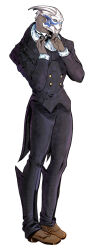 Rule 34 | 1boy, adjusting bowtie, alien, alternate costume, formal clothes, garrus vakarian, highres, mass effect (series), solo, solo focus, tumblr, turian, tuxedo, yu-chunsam