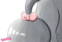 1girl animated animated_gif artist_name black_hair bow creatures_(company) diives extra_mouth female_focus game_freak gen_3_pokemon lowres mawile nintendo no_humans open_mouth pink_bow pokemon pokemon_(creature) pokemon_rse sharp_teeth signature simple_background solo teeth text_focus upper_body white_background