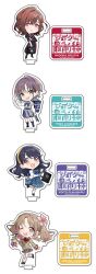Rule 34 | 4girls, absurdres, asakura toru, bag, black hair, brown hair, cellphone, earrings, flip phone, fukumaru koito, hair ornament, handbag, highres, higuchi madoka, ichikawa hinana, idolmaster, idolmaster shiny colors, jewelry, long hair, multiple girls, noctchill (idolmaster), official art, phone, pleated skirt, skirt, standing