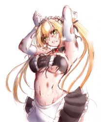 1girl blonde_hair dragon_girl green_eyes horns kobayashi-san_chi_no_maidragon maid suga_leon tagme tohru_(maidragon)