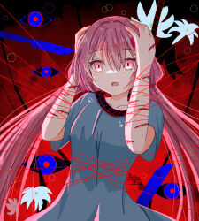 1girl arisuuuuu.1436 eye_focus hanged highres horror_(theme) ibispaint_(medium) knife low_twintails marenol pixel_art tearing_up twintails wrist_cutting