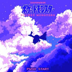 artist_name bird cloud cloudy_sky commentary copyright_name creature english_text flying gen_2_pokemon highres ho-oh legendary_pokemon logo night night_sky nintendo no_humans outdoors pixel_art pokemon pokemon_(creature) pokemon_gsc silhouette silphwave sky solo