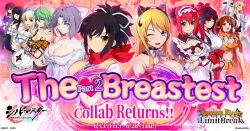 Rule 34 | 6+girls, airi (queen&#039;s blade), apron, asuka (senran kagura), bare shoulders, black hair, blonde hair, blue eyes, bow, breasts, cinderella (queen&#039;s blade grimoire), cleavage, collarbone, crossover, dress, elina (queen&#039;s blade), green hair, grey hair, hair bow, hikage (senran kagura), hobby japan, ikaruga (senran kagura), japanese clothes, kimono, large breasts, long hair, midriff, multiple girls, murasaki (senran kagura), nowa (queen&#039;s blade), official art, pointy ears, purple eyes, purple hair, queen&#039;s blade, queen&#039;s blade limit break, red hair, senran kagura, senran kagura new link, shizuka (queen&#039;s blade), tomoe (queen&#039;s blade), twintails, yomi (senran kagura), yumi (senran kagura)