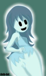 absurdres anus black_eyes cleft_of_venus dodo-bot dress ghost highres looking_back pussy spooky&#039;s_house_of_jump_scares spooky_(shojs)