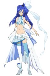 1girl blue_hair groin kazanari_tsubasa midriff navel senki_zesshou_symphogear tagme
