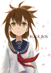 10s 1girl brown_eyes brown_hair crying crying_with_eyes_open errant female_focus folded_ponytail inazuma_(kancolle) kantai_collection long_hair school_uniform serafuku solo tears