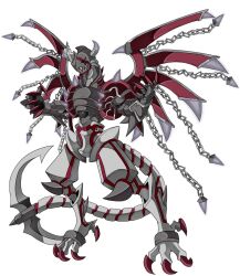 chain claws corruption digimon digimon_(creature) horns sharp_teeth shinegreymon shinegreymon_ruin_mode solo someguy944 tail teeth wings