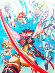 6+girls amaha_masane ass battle breasts busujima_saeko capcom character_request crossover detached_sleeves doronjo fatal_fury female_focus fighting highschool_of_the_dead iroha_(samurai_spirits) katana kill_la_kill matoi_ryuuko morrigan_aensland multiple_girls nico_robin one_piece samurai_spirits senketsu shiranui_mai snk sword thighhighs thighs darkstalkers weapon witchblade yatterman