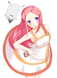 00s 1girl anemone_(eureka_seven) blush collar duplicate eureka_seven eureka_seven_(series) female_focus gulliver_(eureka_seven) hair_ornament hairclip jewelry long_hair necklace pink_hair purple_eyes solo waku