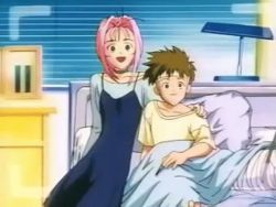 1990s_(style) 1girl 2boys animated animated_gif assisted_exposure bandages bed camera cast clothes_lift kizaki_gamlin macross macross_7 multiple_boys mylene_jenius on_bed panties photo_(object) pink_hair retro_artstyle skirt skirt_lift underwear undressing upskirt viewfinder yellow_panties