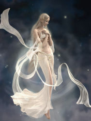 1girl 3d blonde_hair elf female_focus game game_cg long_hair pointy_ears see-through_clothes shaiya solo tagme