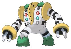 full_body gen_4_pokemon highres legendary_pokemon moss nintendo official_art pokemon pokemon_(creature) pokemon_dppt pokemon_focus regigigas solo standing sugimori_ken third-party_source transparent_background
