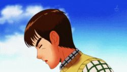2boys abe_takakazu animated animated_gif joshiraku kuso_miso_technique lowres meme michishita_masaki multiple_boys what yaranaika