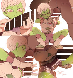 1boy 1girl absurdres alien armband armor bar_censor belt blush bodysuit boots breasts censored cheelai clothed_female_nude_male clothed_sex colored_skin cuirass cum cum_on_body cum_on_clothes cum_on_legs cyrano_(aazzss3) double_handjob dragon_ball dragon_ball_super ejaculation gloved_handjob gloves green_skin handjob highres kissing_testicles large_penis medium_breasts milking_handjob multiple_views nude penis penis_milking projectile_cum purple_armband purple_bodysuit purple_socks reverse_grip_handjob short_hair simple_background skin_tight socks solo_focus squatting testicles veins veiny_penis white_armor white_background white_boots white_gloves white_hair yellow_eyes
