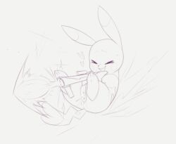 Rule 34 | &gt; &lt;, 1girl, :3, animal focus, animal sexualization, blush stickers, cleft of venus, closed eyes, female focus, female masturbation, firing, full body, gen 1 pokemon, grey background, greyscale, gun, happy, heart, holding, holding gun, holding weapon, kekitopu, lying, masturbation, monochrome, nintendo, on back, open mouth, pikachu, pokemon, pokemon (creature), pussy, pussy juice, raised eyebrows, scope, simple background, sketch, smile, solo, super scope, super smash bros., sweat, weapon