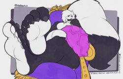 Rule 34 | 0r0ch1, 1boy, absurdres, feet, foreskin, highres, large penis, large tail, male focus, non-web source, penis, sitting, skunk boy, soles, solo, tail, throne, xavier (skunx)