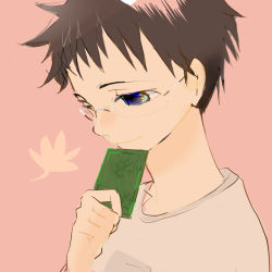 blue_eyes brown_hair chihayafuru glasses male_focus short_hair wataya_arata aged_down