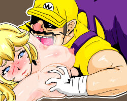 Rule 34 | 1boy, 1girl, blonde hair, blue eyes, blush, breasts, clothed male nude female, crying, crying with eyes open, defeat, empty eyes, facial hair, fat, fat man, gloves, groping breast, hat, hetero, large breasts, licking, licking armpit, mario (series), molestation, mustache, nintendo, nipples, nude, overalls, princess, princess peach, sad, sex, shiny skin, tears, ugly bastard, wario, white gloves, yellow hat