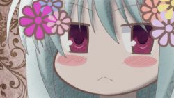 Rule 34 | 1girl, animated, animated gif, blue hair, blush, cube x cursed x curious, fear kubrick, looking at viewer, red eyes, smile