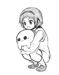 Rule 34 | 1girl, absurdres, black eyes, blush, digimon, digimon (creature), digimon adventure 02, highres, izumi koshiro&#039;s daughter, mochimon, short hair