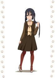 1girl black_hair brown_eyes female_focus k-on! long_hair nakano_azusa oku_no_shi pantyhose solo twintails