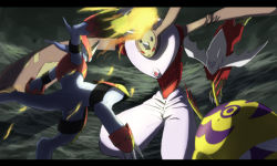 andiramon bug crests_(digimon) digimon digimon_adventure_02 digimon_adventure_02:_digimon_hurricane_jouriku!!_chouzetsu_shinka!!_ougon_no_digimental digmon dragon fladramon holsmon horn rabbit wings