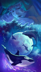 Rule 34 | 1boy, absurdres, artzel19, closed eyes, commentary, english commentary, fish, full moon, fur hat, hat, highres, kyle broflovski, male focus, moon, orca, realistic, sleeping, south park, ushanka