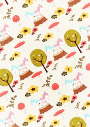 Rule 34 | alternate color, black flower, closed eyes, ekm, flower, gen 4 pokemon, mushroom, nintendo, no humans, on tree stump, pachirisu, pokemon, pokemon (creature), red flower, shiny pokemon, simple background, tree, tree stump, yellow flower