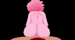 1girl 3d anal animated animated_gif ashido_mina ass bluecrossovers boku_no_hero_academia colored_skin female_focus from_behind highres horns koikatsu koikatsu_(medium) nude pink_hair pink_skin self-upload short_hair spiked_hair transparent_background uncensored