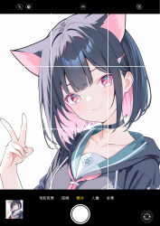 Rule 34 | absurdres, animal ears, blue archive, cat ears, fake phone screenshot, fake screenshot, highres, kazusa (blue archive), viewfinder, zuu (qq770463651)