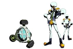 1boy afro belt reference_sheet dark-skinned_male dark_skin formal_clothes full_body male_focus official_art promotional_art safety_max suit tailenders tie vehicle white_suit