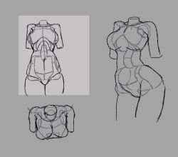 1girl breasts commentary english_commentary greyscale highres lineart monochrome non-web_source simple_background sketch