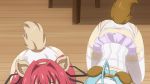 10s 2girls all_fours animal_ears animated anime_screenshot aqua_hair ass blush bouncing_breasts breasts cleavage corset demon_girl dog_ears dog_tail feet female_focus garter_belt garter_straps hair_ribbon highres indoors large_breasts lingerie long_hair multiple_girls naruse_mio nonaka_yuki open_mouth panties pet_play petgirl red_eyes red_hair ribbon saliva screencap shinmai_maou_no_testament short_hair sound sweat tail tail_wagging thighhighs tongue underwear video white_legwear wooden_floor yellow_eyes
